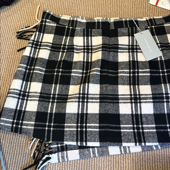 NWT ANTONIO MELANI Georgie Black and White Plaid Fringe Skirt size 14 - Picture 11 of 13